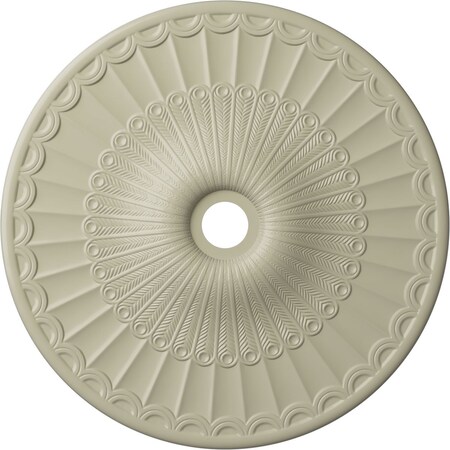 Ekena Millwork Galveston Ceiling Medallion (Canopies up to 4 3/4"), 36 5/8"OD x 3 5/8"ID x 2 3/8"P, Clear Yellow CM36GLCYF